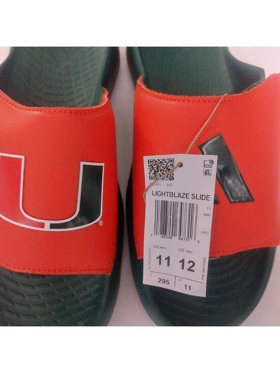 Miami Hurricanes adidas Lightblaze Slide Mens Size 11 Womens 12 Sandals Green main image 7
